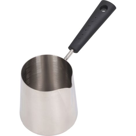 Pichet à lait en acier inoxydable 304 avec long manche et bec verseur pointu, gradué, 350 ml, 18 x 9,5 x 7,5 cm / 7,1 x 3,7 x 3 pouces