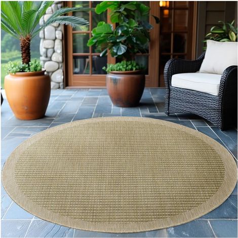 Tapis plat rond uni moderne intérieur Jutta Vert Ø120 (1/5)