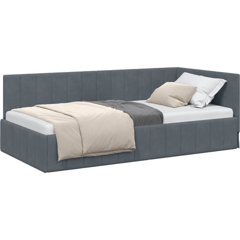Maison Exclusive - Cornice del letto ad angolo Grigio scuro 100 cm x 200 cm