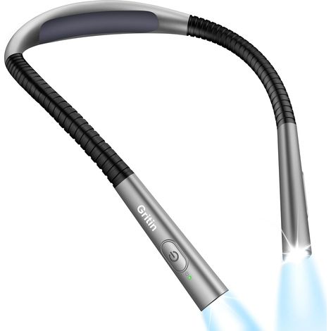 Wiederaufladbare Nackenleselampe fürs Bett, 4 augenschonende Farben & 5 Helligkeitsstufen, stufenloses Dimmen, Leselampe mit 30-Minuten-Timer, über 80 Stunden Akkulaufzeit, perfekt zum Lesen/Stricken