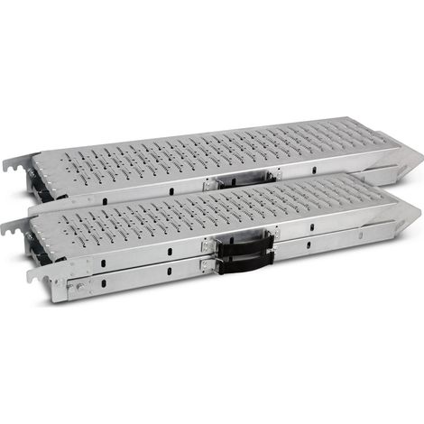 Brick – Lot de 2 rampes pliables en acier galvanisé 160cm – Charge max 500 kg – Surface antidérapante – Pour chargement sécurisé de motos et quads (1/5)