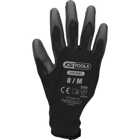 Gant maille fine MICRO KS Tools, noirs, 12 paires 8 12 pièces (1/4)