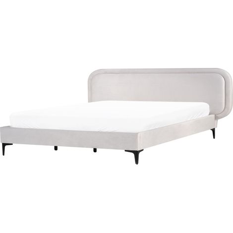 Bed Velvet SUZETTE 180 x 200 cm (EU Super King) Light Grey