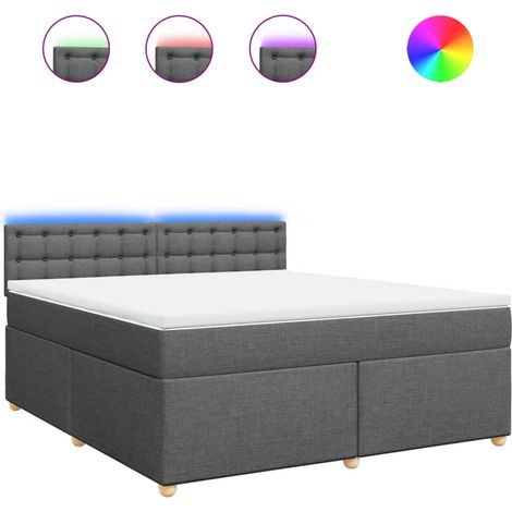 Maison Exclusive - Boxspringbett mit Matratze Dunkelgrau 180x200 (1/5)
