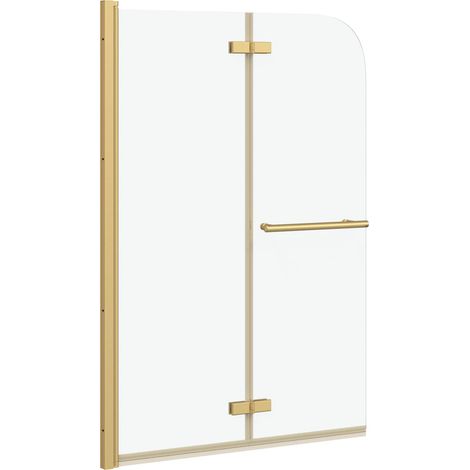 Shower Enclosure Transparent and Gold 95 x 140 cm vidaXL (1/5)