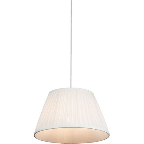 QAZQA Lampada a sospensione Plisse - Retrò - Plastico,Tessuto - Bianco - Tondo Max. 1 x Watt