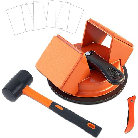 Set de Réparation pour Parquet, Ventouse Double Face pour Carrelage et Parquet, Outil de Manutention avec Marteau, Ventouse Parquet Puissante pour Sols Laminés, Vinyle (1/5)