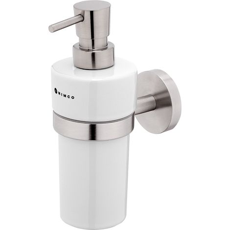 Céramique Distributeur De Savon, Avec Fixation Inox brossé, UNIX Nimco (1/2)