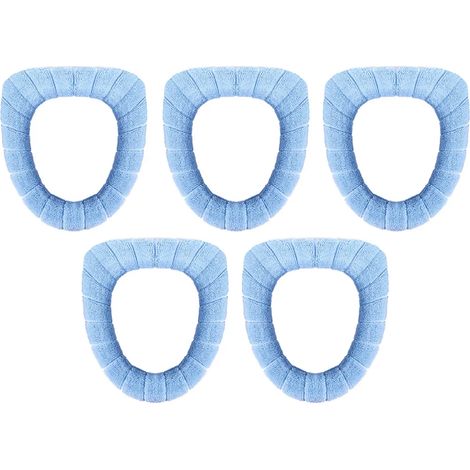 Cubierta de asiento de inodoro más cálida y cómoda de material suave, azul nórdico (1/5)
