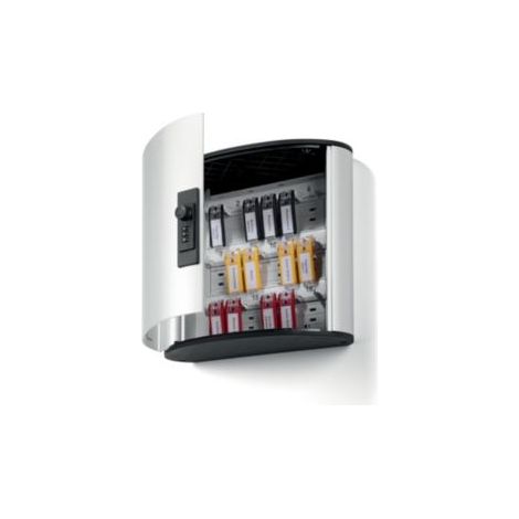 Schlüsselschrank KEY BOX CODE 30,2 x 28 x 11,8 cm (B x H x T) inkl. 6 KEY CLIP Schlüsselanhänger (farbig sortiert) Aluminium silber metallic (1/5)