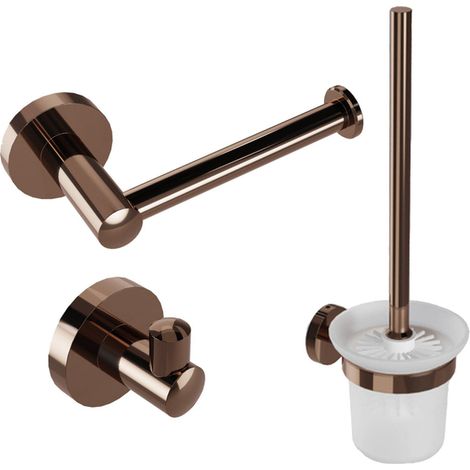 FugaFlow Eccelente Ensemble accessoires WC - porte-brosse WC - ouvert - crochet porte-serviette - porte-rouleau de papier toilette - sans couvercle - (1/4)