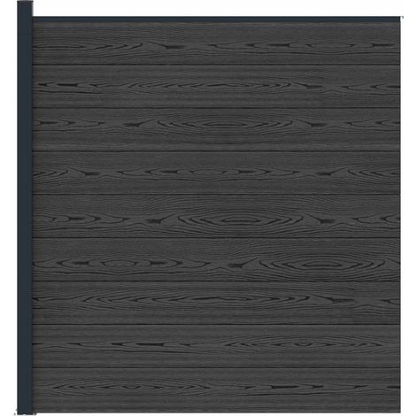vidaXL Fence Set 175 x 186 cm WPC and Aluminium Black