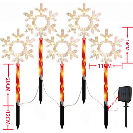 Piquets lumineux LED de Noël panneau flocon de neige extérieur, coque PS, IP65, non réglable. CT-1 (1/5)