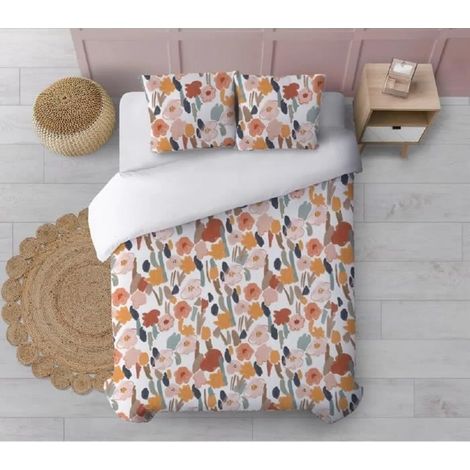Parure de couette, housse de couette, linge de lit en coton coloris multicolore- Longueur 240 x Profondeur 155 cm (1/3)
