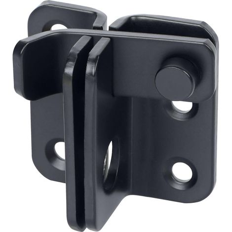 Verrou Porte Loquet Serrure Porte Coulissante Verrou Portail de sécurité de Fermeture Porte pour armoire de grange, de bain, garage, fenêtre, ouverture à droite Noir, S: 40 x 45 (1/5)