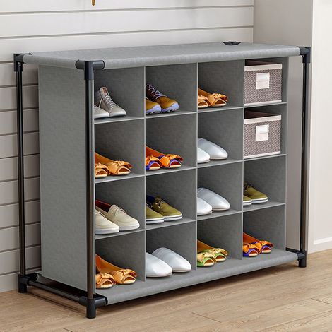 16 Cube Fabric Shoe Storage Rack (1/5)