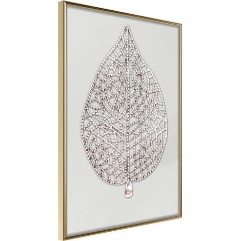Affiche Murale Encadrée "Leaf-Shaped Pendant" 40 x 60 cm Or (1/2)