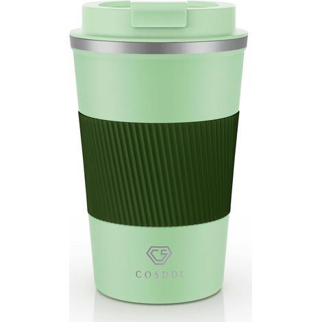 Isolierbecher Edelstahl 380ml auslaufsicher doppelwandig für Kaffee & Tee (1/5)