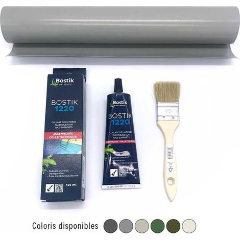 Kit réparation bâche PVC, Dimensions 50 x 50 cm, Couleur de la bâche Beige (1/2)