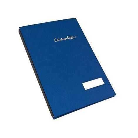 Soennecken Unterschriftsmappe 1491 DIN A4 20Fächer Leinen blau (1/5)