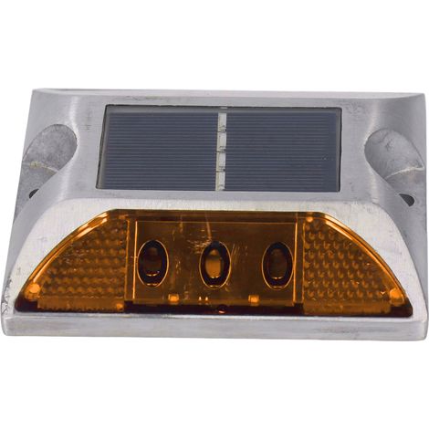 Les bornes lumineuses solaires en alliage d'aluminium moulé conviennent aux allées, marches, trottoirs, escaliers et au marquage routier extérieur étanche IP68 avec lumière jaune. (1/5)