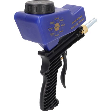 Pistolet de sablage professionnel avec buse, kit de grenaillage pour nettoyage, outil de pulvérisation bleu, jeu complet (1/5)