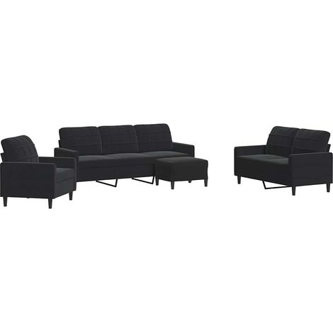 Maison Exclusive - Set di Divani 4 pz con Cuscini Nero in Velluto