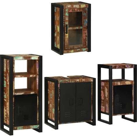 Maison Exclusive - Badezimmermöbel-Set mit Regal 4 pcs Mehrfarbig