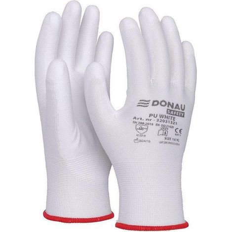 Guanti di sicurezza delta plus Donau PU bianco taglia 6 (1/3)