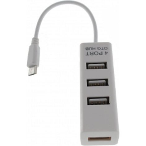 HUB USB ANDROID OTG MICRO USB A USB  4 Puertos Usb color blanco (1/5)