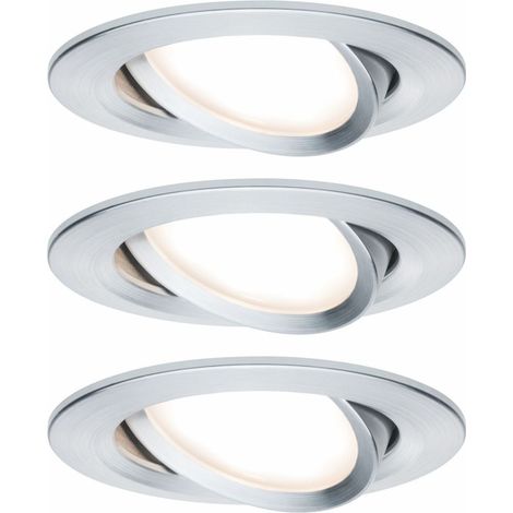 Paulmann 93487 Nova Einbauleuchte 3er Set  LED LED 18 W Aluminium (gedreht)