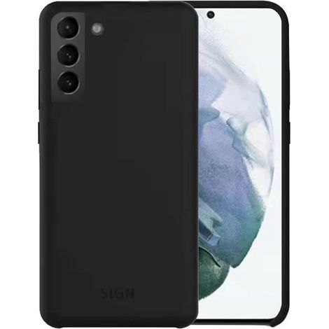 Coque en silicone liquide sign pour samsung galaxy s21 - noir