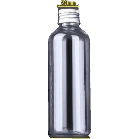 Juego de mini botellas de plástico, material ecológico, diseño a prueba de fugas, 100 ml x 10 unidades, tapa de aluminio dorado. (1/2)