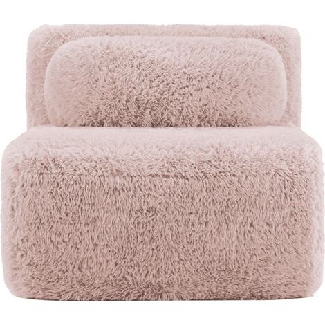 Canapé - SOGEU - W3325P387463 - Tissu bouclette rose - 87x104x73 cm - Accueil moelleux mousse 32 kg/m³ (1/5)