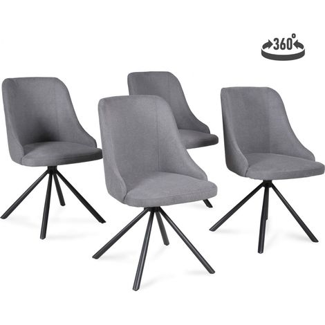 Lot de 4 chaises pivotantes HORIZON / Gris clair/ 50x60x85 (1/5)