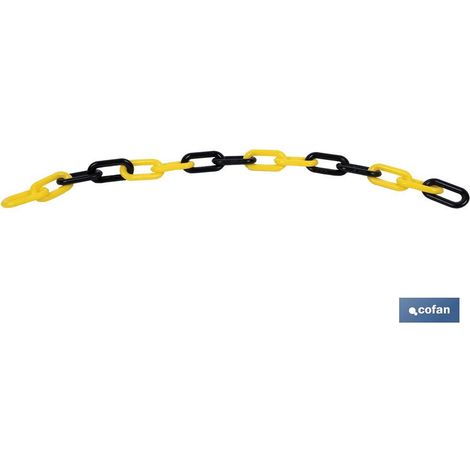 Cadena De Plástico 8mm 25 Mts (Amarillo/Negro)