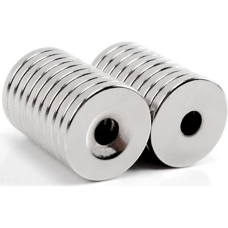 Aimant néodyme de 5 mm avec trou de 25 x 3 mm, aimant puissant pour loisirs créatifs, aimant de réfrigérateur à faire soi-même, aimant rond avec trou (1/5)