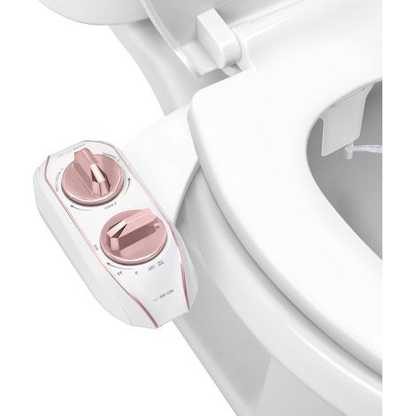 (couleur or rose) Bidet pour toilettes, charnières innovantes pour le nettoyage, installation facile, auto nettoyage avancé à 360°, double buse, lavage féminin et arrière (1/5)