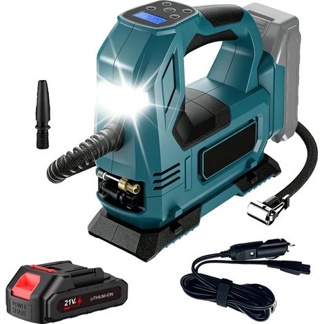 Pompa ad aria elettrica, gonfiaggio rapido, design compatto, con 1 batteria (1/2)