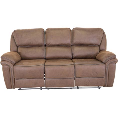 Canapé de Relaxation 3 Places "Saranda" 206cm Marron (1/5)