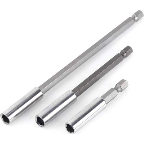 3 Stück 1/4" Magnetischer Bithalter Schaft Schraubendreherverlängerung Elektrische Bohrmaschinenverlängerung Schraubendreherverlängerung für elektrische Bohrmaschinen. (1/4)