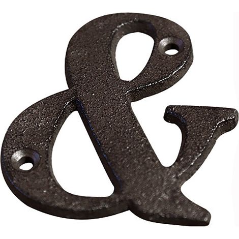 House Numbers - Cast Iron - Black Coated - DIY Letter And Number Set - For Exterior Wall Decoration - 26 Letters 10 Numbers 2 Symbols