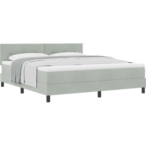 Maison Exclusive - Boxspringbett mit Kopfteil Hellgrau 180 x 200 (1/5)