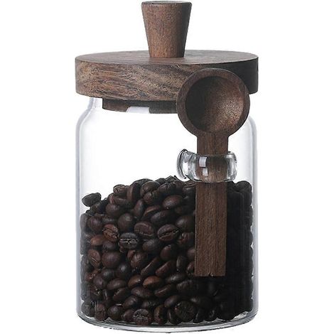 600Ml hermétique bocal cuillère rangement bocal assaisonnement café grain bocal sucre rangement bouteille thé boîte (1/5)