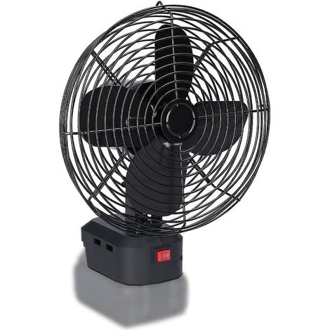 Tragbarer Outdoor-Ventilator für Camping, Picknick und Angeln, kabellos, aus Metall, mit Lithium-Akku, Geschwindigkeit einstellbar