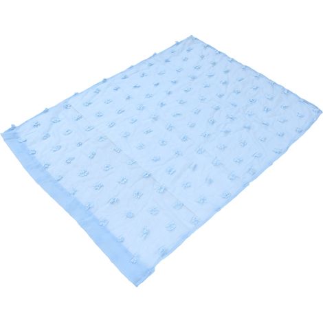 Voilage bleu 1 x 1,3 m en polyester avec décor 3D pour balcon ou chambre. Idéal pour séparer une pièce ou un balcon. (1/5)
