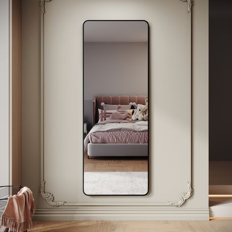 SIRHONA Miroir sur pied, avec support amovible, adapté pour chambre à coucher, salon, sur pied/mural, 1600 x 600 x 28 mm (1/5)