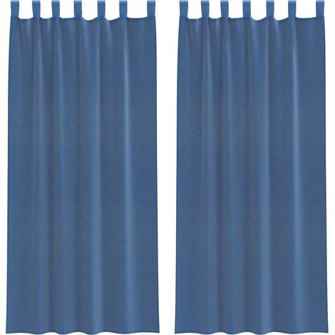 Maison Exclusive - Voile Vorhänge mit Schlaufen 2 Stk. Königsblau