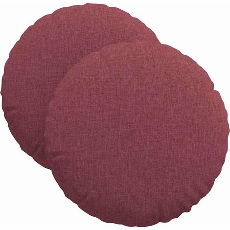 Seat Cushions 2 pcs Wine Red Ø40 x 13 cm Fabric vidaXL