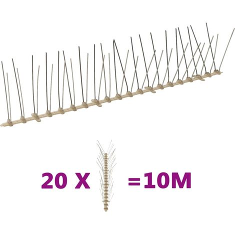 Set de 4 hileras de pinchos contra pájaros y palomas 20 uds 10m